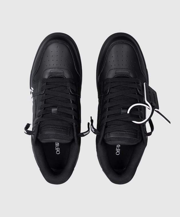 Off-White Чорні шкіряні кросівки Out Of Office