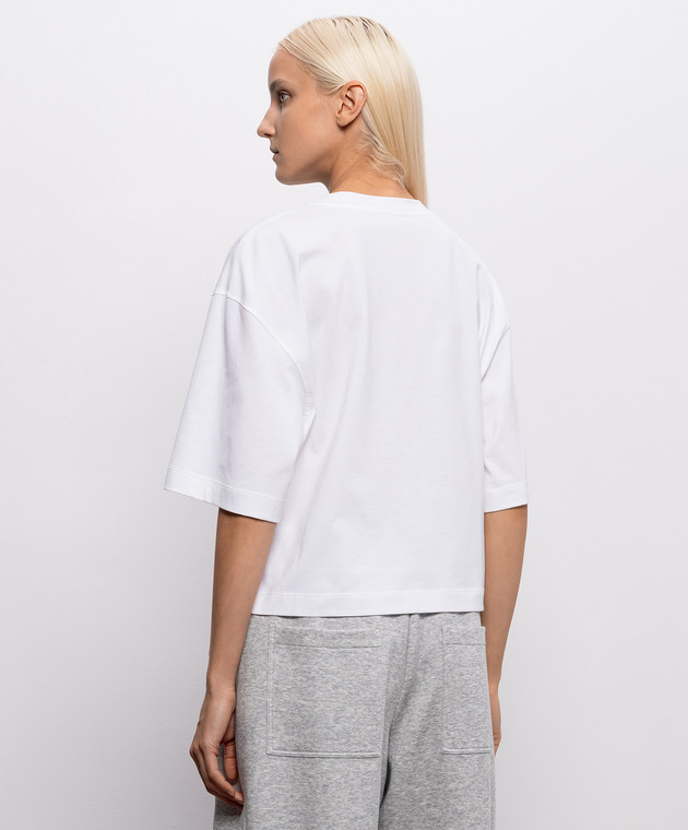 Brunello Cucinelli Белая футболка с цепочкой мониль M0T81B2M00 изображение 4