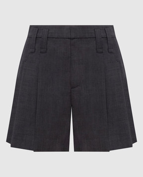 Brunello Cucinelli Серые шорты с шерстью с цепочкой мониль M0W07P8953