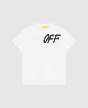 Off-White Детская футболка с принтом логотипа 44BAA002F26J002