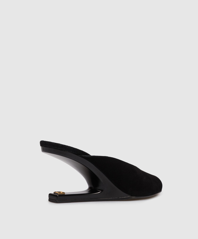 Balmain Черные замшевые мюли GN0UR243LCMK изображение 3