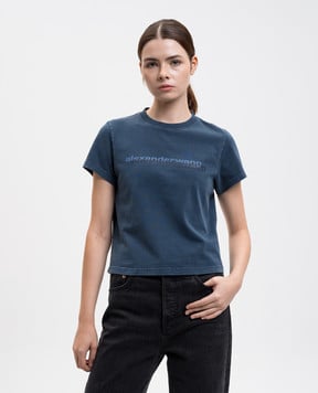 Alexander Wang Голубая футболка с принтом логотипа 1CC3251103
