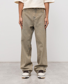 AMIRI Бежевые джинсы BAGGY с логотипом AMDNGG1018