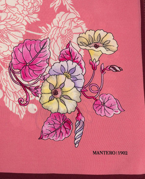 MANTERO 1902 Рожева хустка Alba Flora із шовку 0908F0023G57019