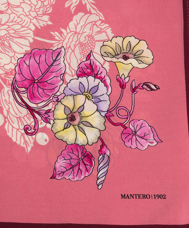 MANTERO 1902 Рожева хустка Alba Flora із шовку 0908F0023G57019 зображення 3