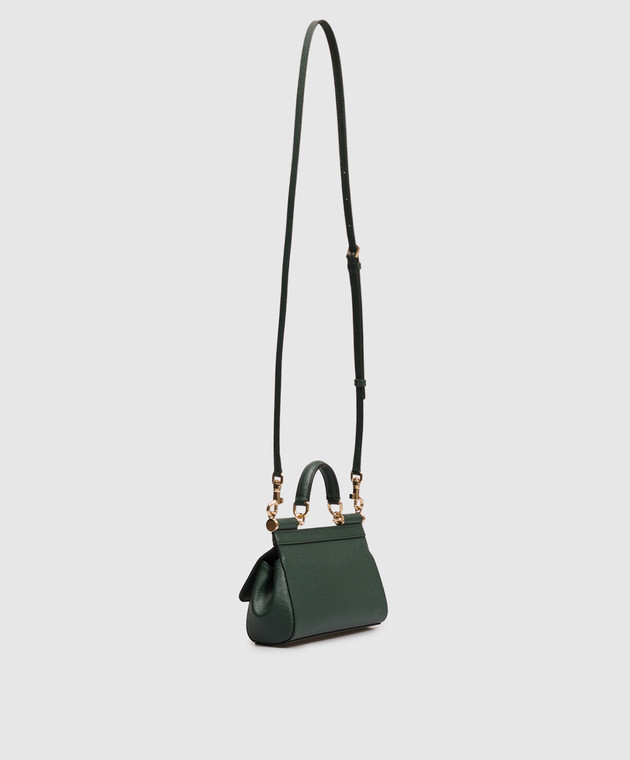 Dolce&Gabbana Зеленая кожаная сумка-мини Sicily BB7116B1001 изображение 3