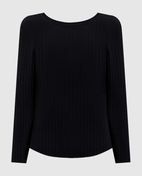 Solotre Черный топ в рубчик M3AB0039