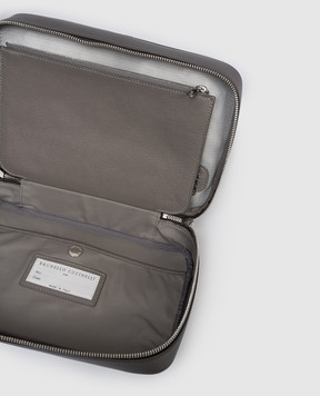 Brunello Cucinelli Коричневий шкіряний несесер MWZNBU441