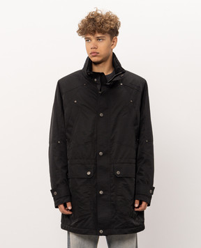 Off-White Чорна куртка з вишивкою логотипа 44MEC03EF26F001