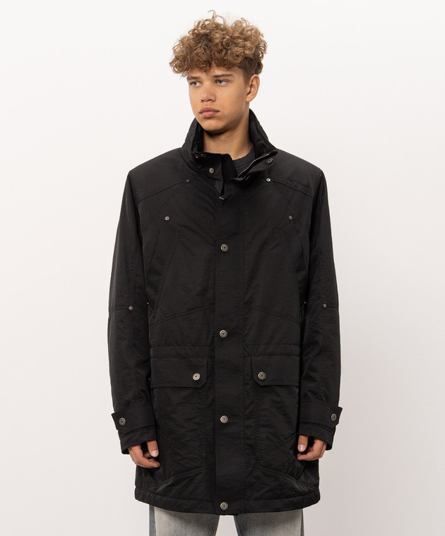 Off-White Черная куртка с вышивкой логотипа 44MEC03EF26F001 изображение 3