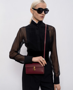 Savette Бордовая кожаная сумка кросс-боди Symmetry H03801