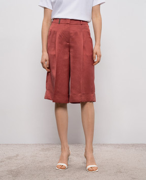 Peserico Червоні шорти-бермуди з льоном A0402001926