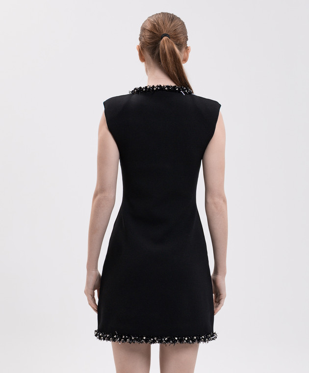 Simkhai Черное платье мини Suki с аппликацией 5261035K изображение 4