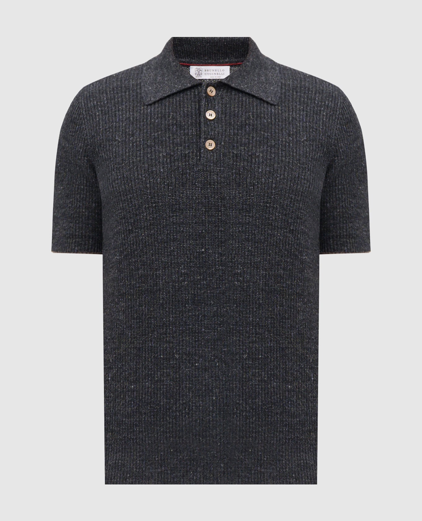 Серое поло с леном