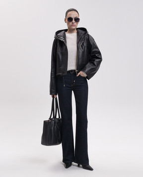 Max Mara Sportmax Черная кожаная куртка KABALA SPXKABALA