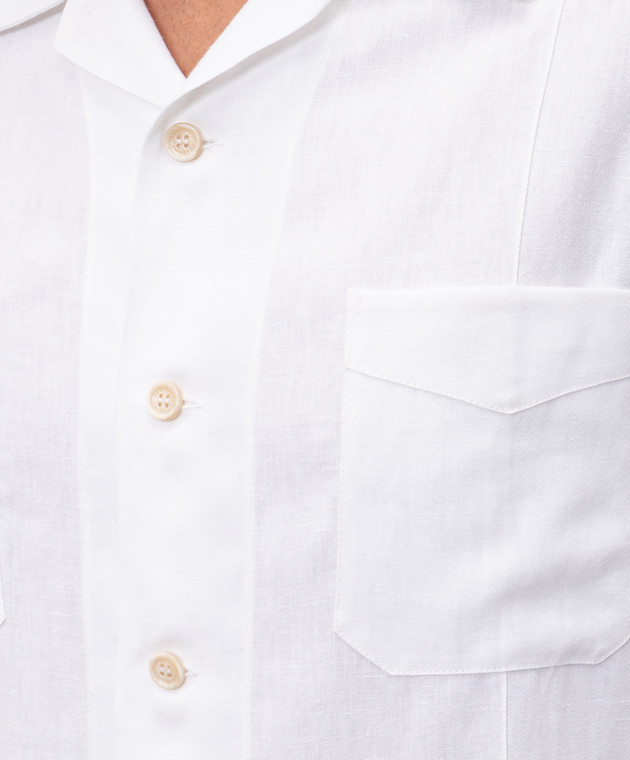 Brunello Cucinelli Біла сорочка з льоном і коноплями MA6780619 зображення 5