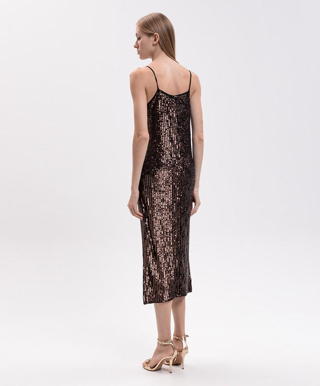 Twinset Коричневое платье в пайетке 262TT2140 изображение 3