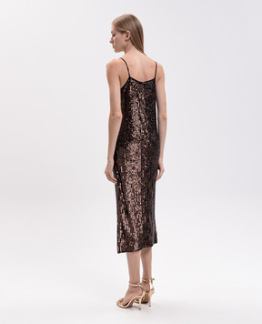 Twinset Коричнева сукня в паєтки 262TT2140
