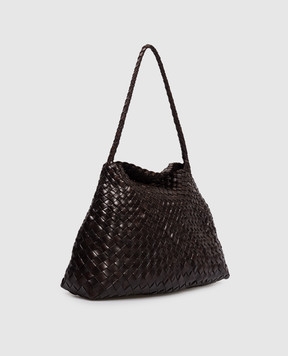 Dragon Коричневая кожаная плетеная сумка Santa Maria DGS68700