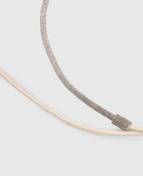 Peserico Бежевий шкіряний пояс з ланцюжком моніль A32602C0CC790