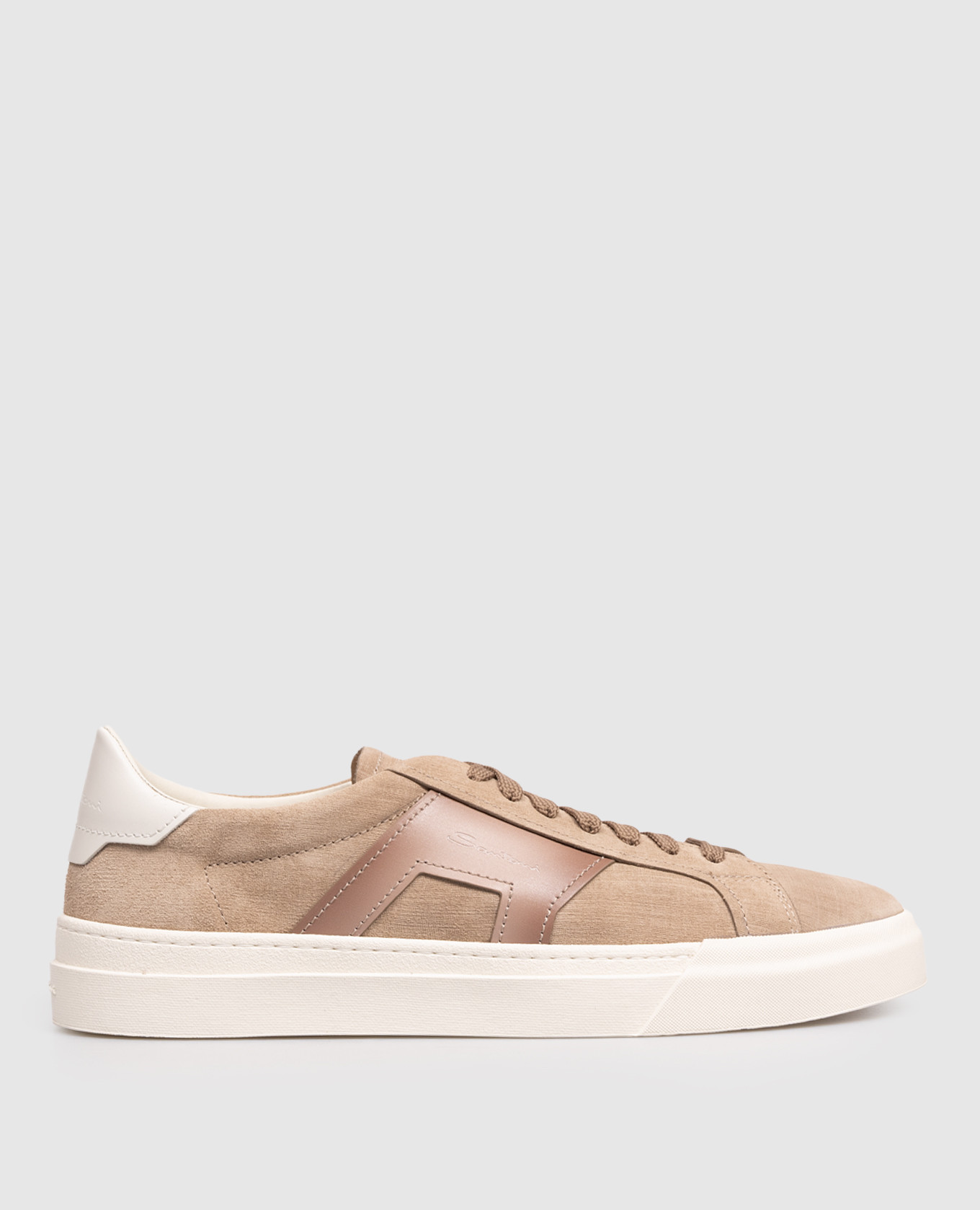 

Коричневые кроссовки из нубука с принтом логотипа, Коричневый, Кроссовки