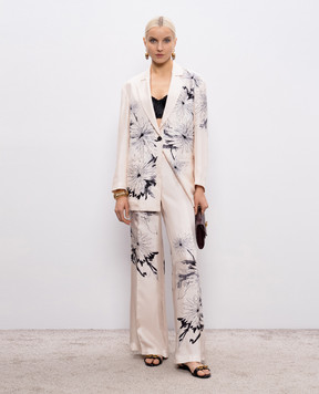 Momoni Бежеві штани MISAKI із шовку MOPA040MO02