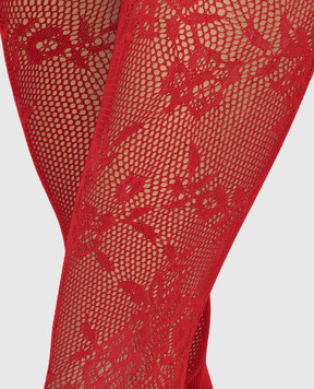 Alexander McQueen Красные колготки в цветочный узор 8467703400Q