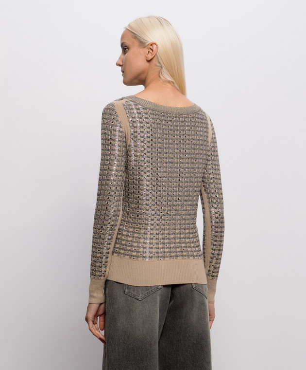 Ermanno Scervino Бежевый джемпер с шерстью с кристаллами D495M329CTEJY изображение 4
