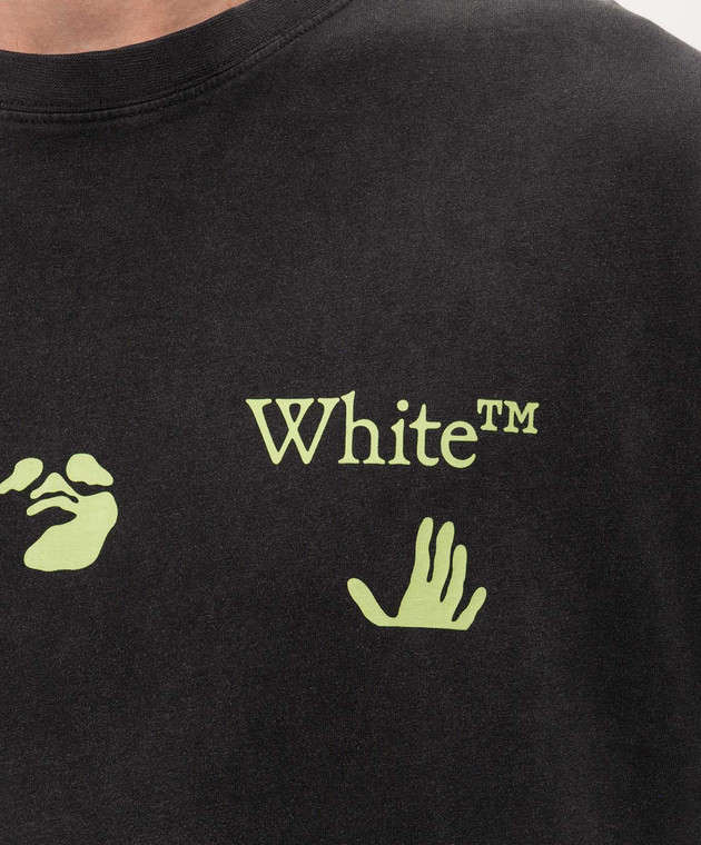 Off-White Черная футболка Bacco Arrow 44MAA120F26J019 изображение 5