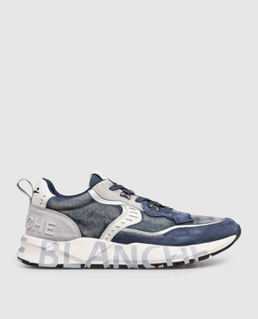 Voile Blanche Сині кросівки CLUB01 з вінтажним ефектом 0012017465183C67