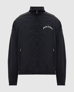 Palm Angels Чорна вітровка з принтом логотипа PMEB02GS26FAB001