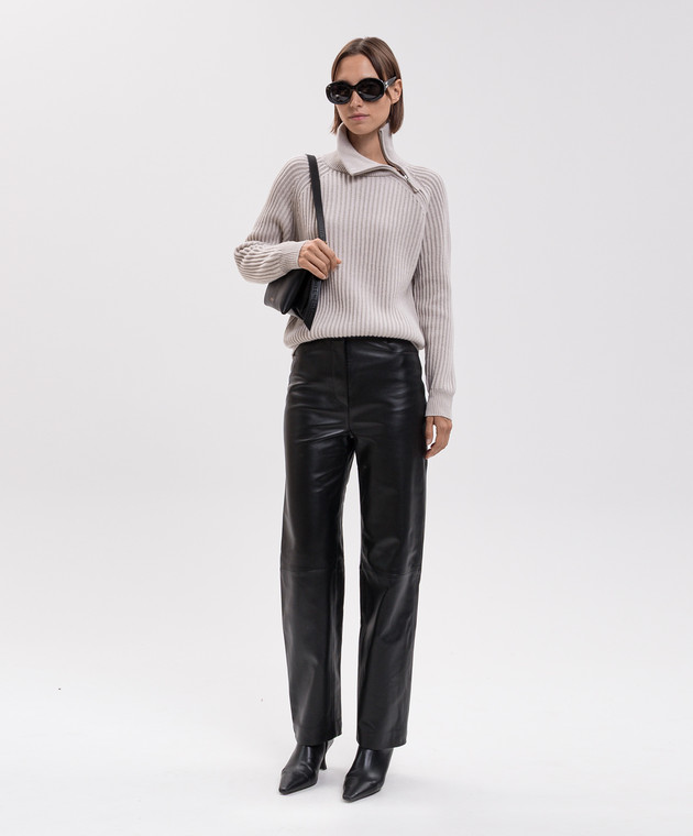 Allude Бежевий светр з вовни та кашеміру з блискавкою 26517621 зображення 2