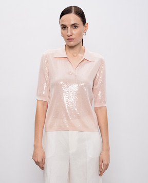 Twinset Рожеве поло з паєтками 261TP3300