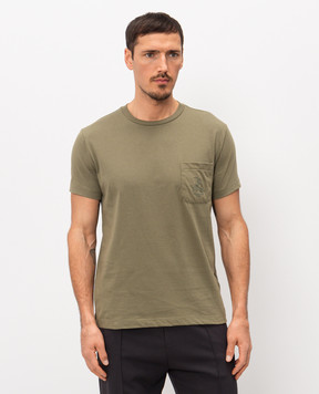 Trussardi Футболка кольору хакі з принтом G0298100128NMTS12J02