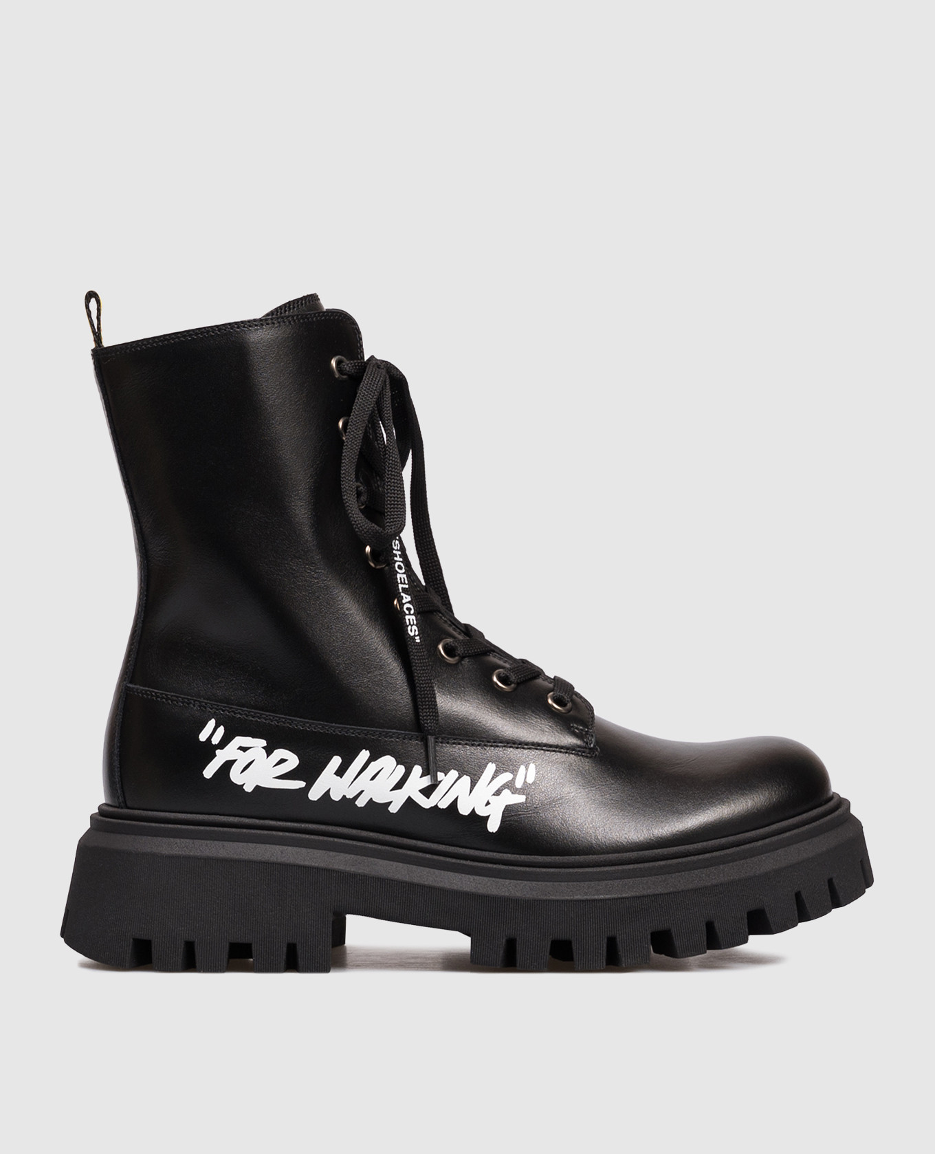 

Детские черные кожаные ботинки For Walking, Черный, Ботинки