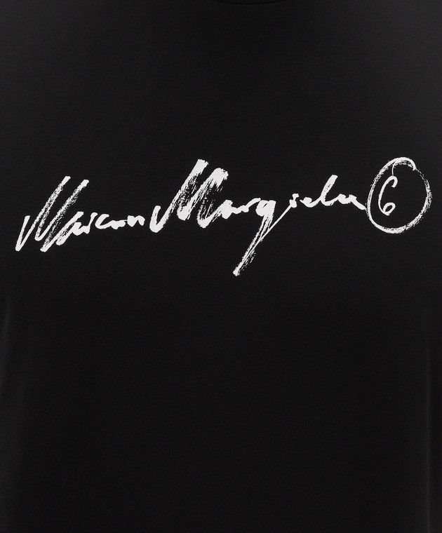 Maison Margiela MM6 Черная футболка с контрастным логотипом SH0GC0077M20258 изображение 5
