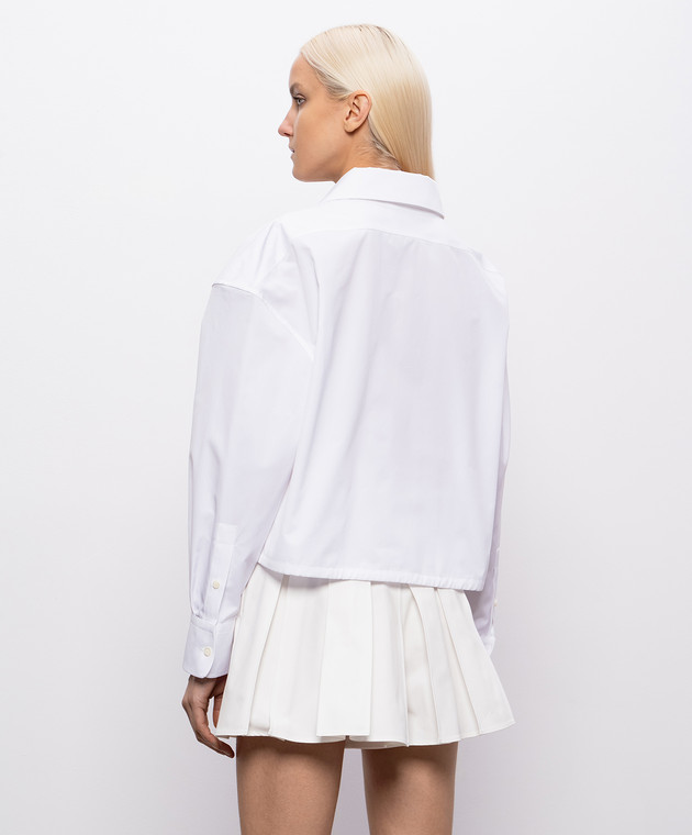 Givenchy Белая рубашка с вышивкой логотипа BW61LF1634 изображение 4