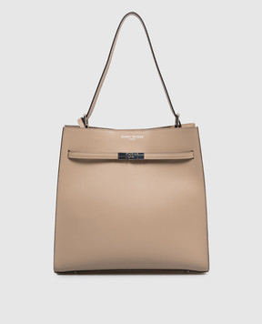 Gianni Notaro Коричнева шкіряна RUGA сумка з принтом логотипа 255RUGANIKEL