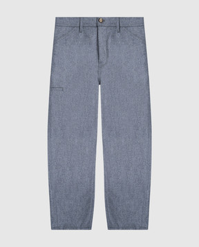 Brunello Cucinelli Детские синие брюки из шерсти B038PP118A