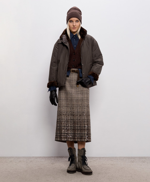Brunello Cucinelli Синяя блуза из шелка MB993M1A16 изображение 2