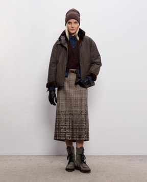 Brunello Cucinelli Коричневый кардиган с пайетками MPG737816