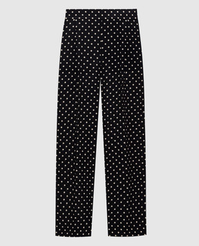 Valentino Черные брюки из шелка в горох 9B3RB7B09DW