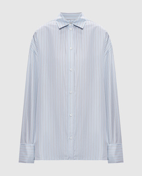 Toteme Блакитна блуза із шовку в смужку 261WRT0700FB0553