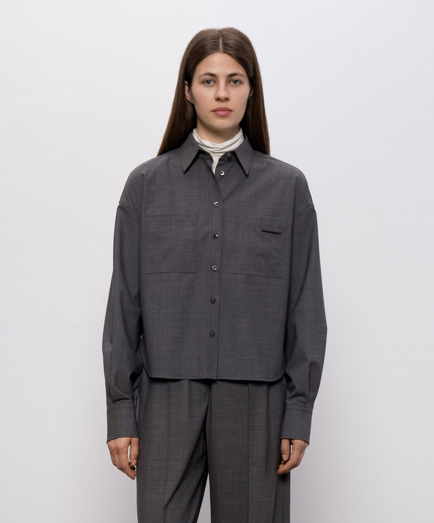 Brunello Cucinelli Сіра сорочка з вовною MPW07NB206 зображення 3