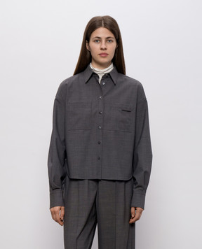 Brunello Cucinelli Серая рубашка с шерстью MPW07NB206