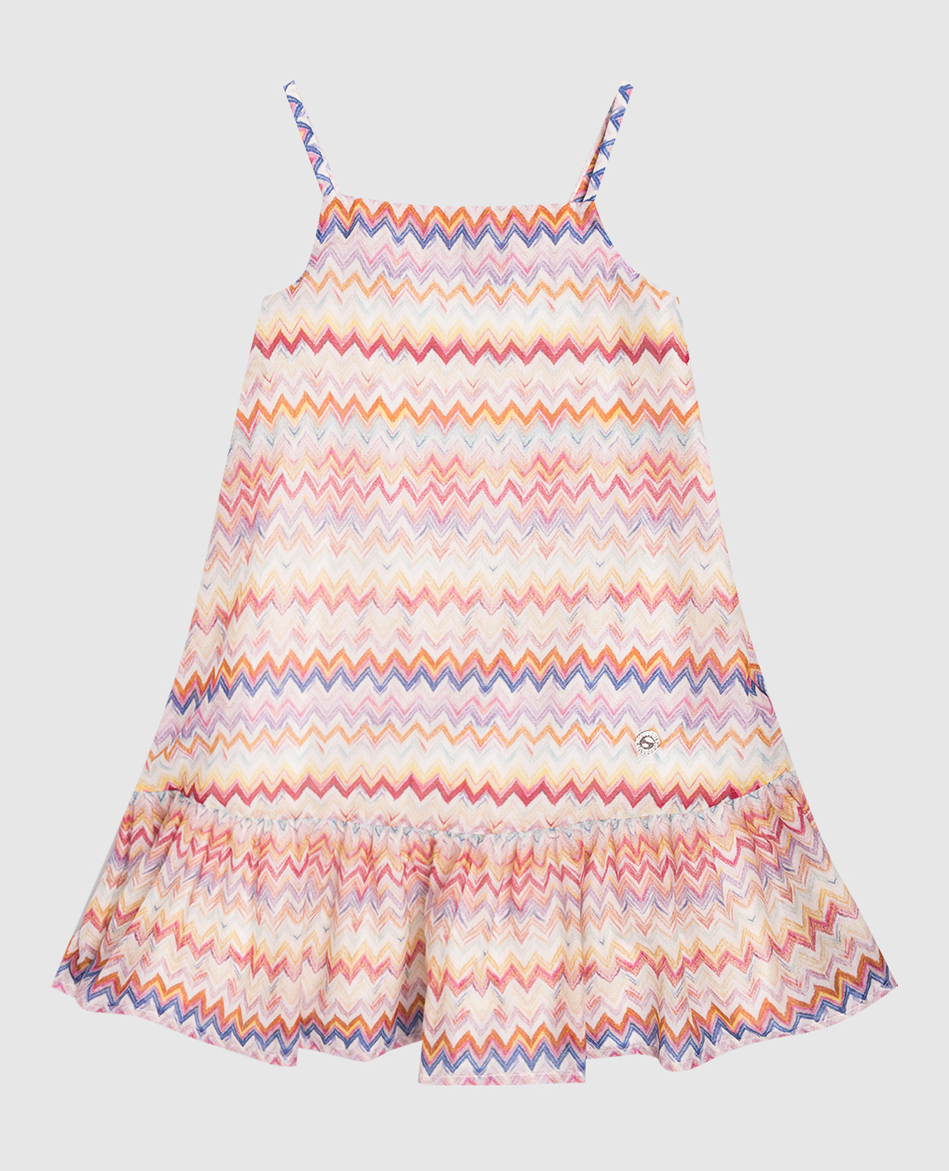 

Детское платье с шелком в брендовый принт, Разноцветный, Платья Миди