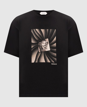 Versace Черная футболка с принтом The Vortex 10260931A18734