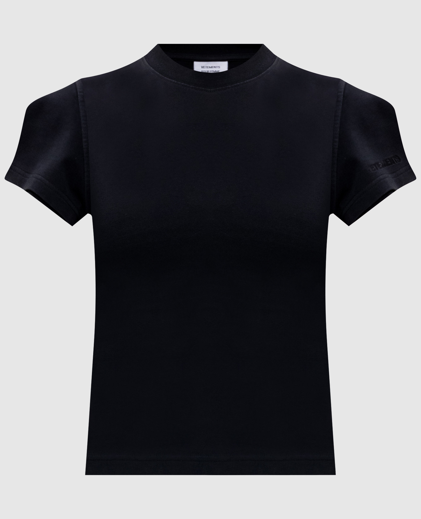 

Черный топ с вышивкой логотипа, Топы