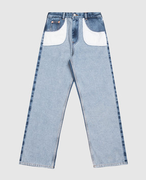 Maison Margiela MM6 Дитячі сині джинси з ефектом вивороту M61042MM08F