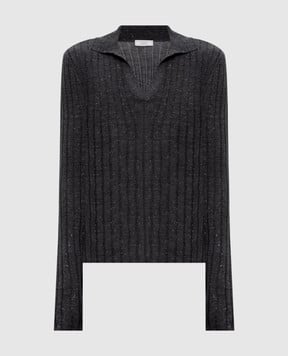 Peserico Сірий пуловер з вовною в рубчик S99431F1809771